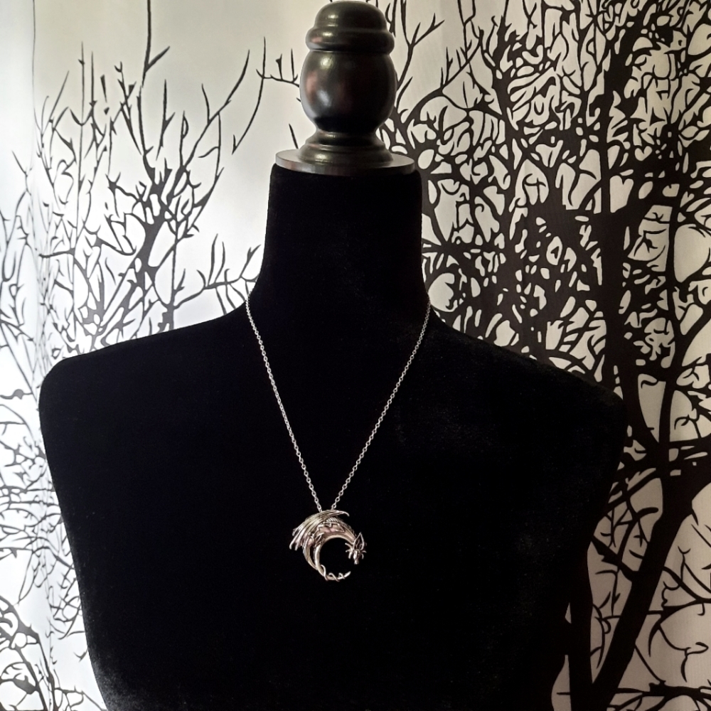 Gothic Sleeping Dragon Necklace
